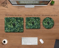 Cute Green Desk Mat Kawaii Black Cat Mousepad Aesthetic Plants Nature Laptop Rug Round Mousepad Large Gaming Deskmat mouse Pad.