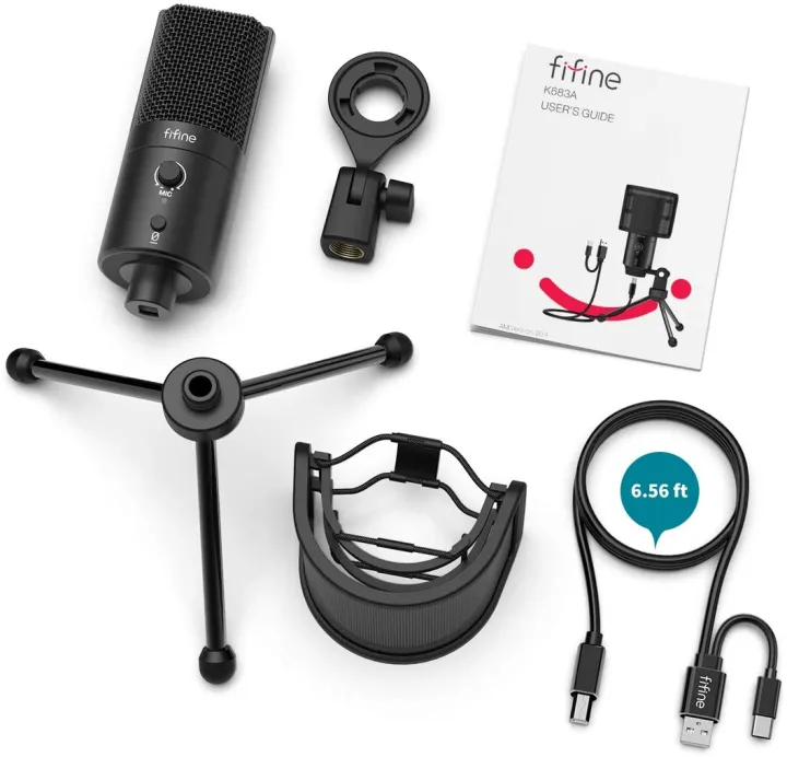 FIFINE%20K683A%20USB%20Desktop%20PC%20Microphone%20with%20Pop%20Filter%20for%20Computer%20and%20Laptop,%20Studio%20Condenser%20Mic%20with%20Gain%20Control%20Mute%20Button%20Headphone%20Jack%20for%20Gaming%20Streaming%20Recording%20YouTube,%20Extra%20USB-C%20Plug%20-K683A%20-%20Image%208