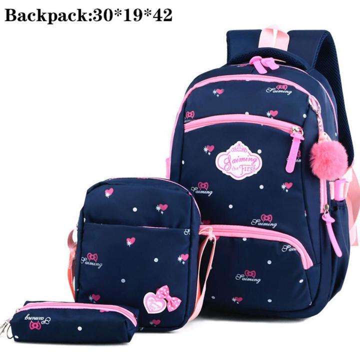 3PCS/Set Cute Printing School Bags For  Girls Children Waterproof School Backpacks Kids Bag Schoolbag Nylon Mochila Infantil