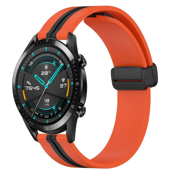 Watch%20Strap%20For%20Huawei%20GT2%2046mm%2022mm%20Folding%20Magnetic%20Clasp%20Silicone%20Watch%20Band%20-%20Image%207