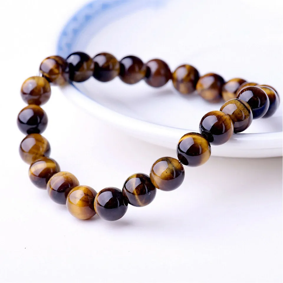 Landical 24-Pack Natural Stone Bead Bracelets – 8mm Tiger Eye & Lava Stretch Bracelets For Men & Women, Essential Oil Diffuser - View #4