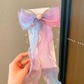 Chiffon Bow Hair Clips For Baby Girls Colourful Long Ribbon Children Hairpins Princess Hair Accessories. 