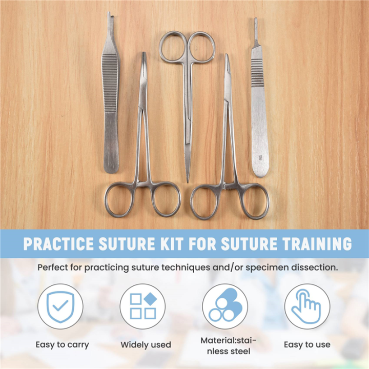 Suture%20Kit,Stainless%20Steel%20Training%20Instruments%20with%20Scalpel%20Blades%20for%20Veterinarian,Biology%20and%20Dissection%20Lab%20Students%20-%20Image%206