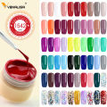 New Nail Art VENALISA Semi Permanent Enamels Red Color Glitter UV Paint Gel Nail Polish Sequins Nail Gel Varnish Lacquer Gel.
