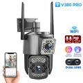 Waterproof Outdoor Wireless WIFI IP Camera Dual Lens Security Camera V380 Pro Smart Home Security Auto Tracking HD IP Camera. 