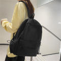 Black School Backpack Teen Girl School Bag Large Black Backpack Solid Color Backpack Women's Bookbags.