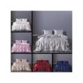 Satin Wholesale High Quality Luxury Textile Solid Color Silk Bed Sheet Duvet cover Twin Queen King Bedding Sets. 