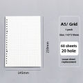 SF A6/A5 Loose Leaf Notebook Refill Spiral Binder Inner Page Grid Blank Line Diary Agenda Planner School Stationery Office Supplies. 