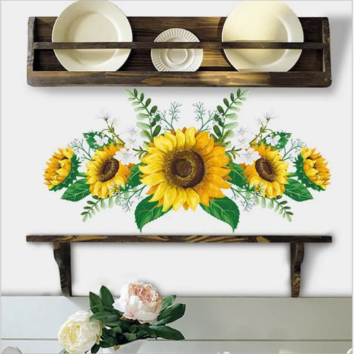 1Set%2030x60CM%20Sunflower%20Self-Adhesive%20Wallpaper%20Wall%20Decal%20Wall%20Sticker%20For%20Home%20Living%20Room%20Kitchen%20Corner%20Decorations%20-%20Image%202