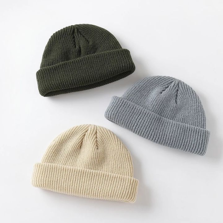 New%20Fashion%20Men's%20Beanie%20Winter%20Knit%20Hat%20Boy%20Skullcap%20Sailor%20Cap%20Cuffs%20Retro%20Navy%20Short%20Hat%20Solid%20Color%20UniAutumn%20Warm%20Cap%20-%20Image%204