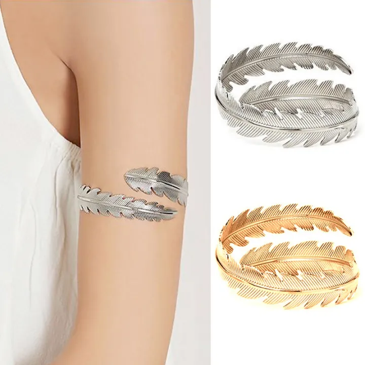 Fashion%20Arm%20Bracelet%20for%20Women%20Girls%20Mental%20Open%20Upper%20Arm%20Bangle%20Bracelet%20Simple%20Adjustable%20Armlet%20Armband%20Huiye%20-%20Image%204