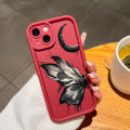 Hontinga for Realme C63 C65 Back Cover black butterfly Pattern Ladder Soft Camera Protection Rubber Phone Case for Girls. 