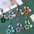 Lovely Colorful Hollow Star Keychain Fashion Cloud Beaded Pendant Keyring.