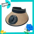 Breathable Comfortable Summer Hat Foldable Sun Hat with Rechargeable Fan Stylish Headband Design for Men Women 360 Degree Rotating Fan Perfect for Summers Fan Hat with Headband Design. 