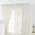Migeet Sheer Curtains Feather Print Window Screen Curtains for Living Room Window Patio Door 1 Panel 40"x79".