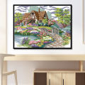 Printed Cross Stitch Kits 11CT 21.6X16.9 Inch Cotton DIY Embroidery Starter Kits Easy Patterns Embroidery for Girls Crafts Stamped Cross-Stitch Supplies Needlework Honliday.