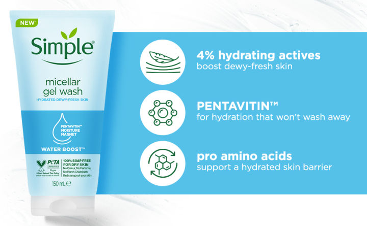Simple%20Water%20Boost%20Micellar%20Facial%20Gel%20Wash%20150ml%20-%20Image%203