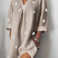 Polka Dots Women Beach Dress Saida De Praia Flax Bikini Cover Up Kaftan Beach Pareos De Playa Mujer Swimsuit Cover-up Superman.