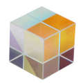 6-Side Light Cube Stained Optical Glass Prism Physics Experiment with Gift Box. 