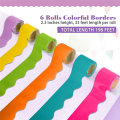 6 Rolls 198 Ft Bulletin Board Borders for Classroom, Paper Roll Scalloped Borders,for Classroom Decor, Home Decor, Party Durable Easy to Use. 