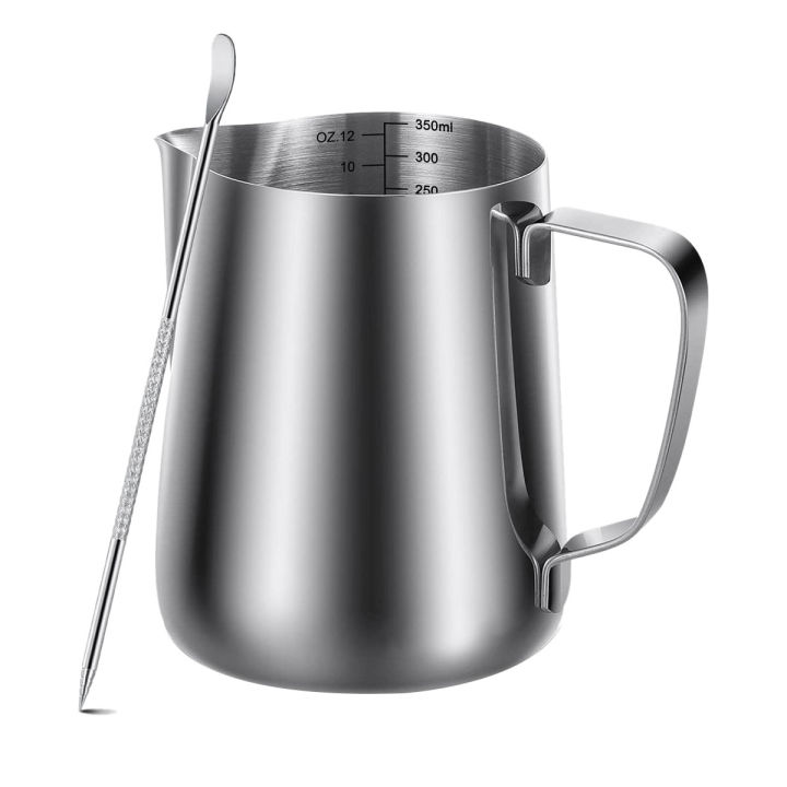 Frothing Pitcher 350Ml 12Oz Steaming Pitchers Stainless Steel
