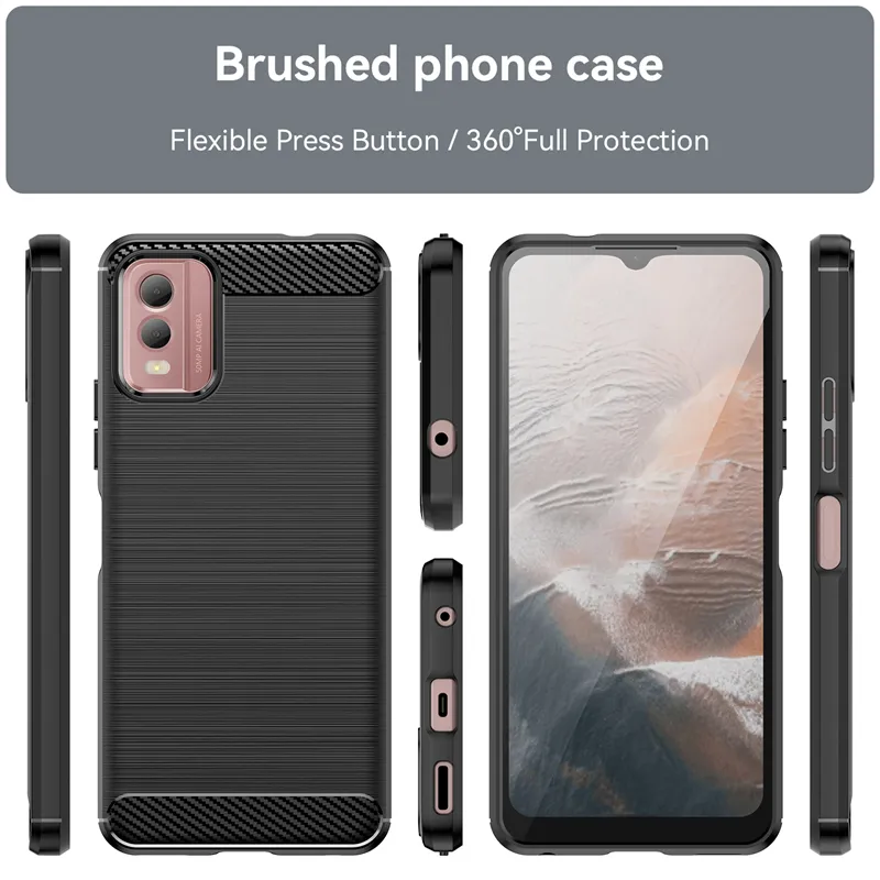 Custodia Personalizzata Per Nokia C32 Con Foto O Scritta – Cover In Silicone Antiurto, Design Unico, Regalo Originale (Nero)