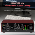 Sound Card Professional Audio Interface for 48V Microphone Musical Instrument Recording.