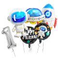 Outer Space Astronaut Rocket Galaxy Theme Balloons Baby Boy Birthday Party Decorations Number 1 2 3 4 5 6 7 8 9 Years Old. 