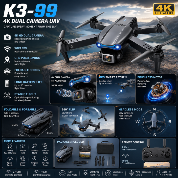 FLH%20E99%20Pro%20Dual%20Camera%20Dual%20Battery%20Folding%20Camera%20Wifi%20Cam%20app%20Operator%20Drone%20-%20Image%207