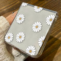 Flower Pattern Folding Clear Case For Samsung Galaxy Z Flip 6 5 4 Floral Transparent Hard Cover For Samsung Z Flip5 Flip4 Flip3. 