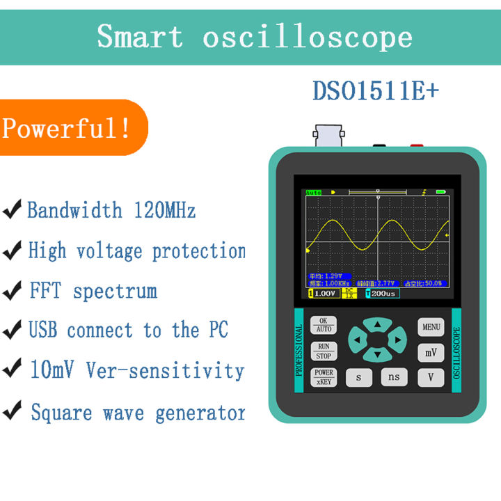 KOGEEK%20Handheld%20Mini%20Digital%20Oscilloscope%20with%202.4%20Inches%20TFT%20Color%20LCD%20Screen%20120M%20Bandwidth%20500M%20Sampling%20Rate%20for%20Maintenance%20and%20DIY%20Electronic%20Test%20-%20Image%203