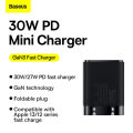 Baseus 30W GaN Charger PD Fast USB Type C Charger Support USB C PD3.0 QC3.0 Quick Charging For iP 15 14 13 12 Pro Max Tablets Google Pixel 6 7 8. 