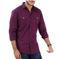 violet Colour Cotton Long Sleeve Casual Shirt For Men. 