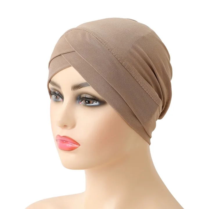 high%20quality%20criss%20cross%20muslim%20hijab%20inner%20hat%20underscarf%20pull%20on%20islamic%20scarf%20turban%20caps%20full%20headcover%20women%20headwrap%20-%20Image%205