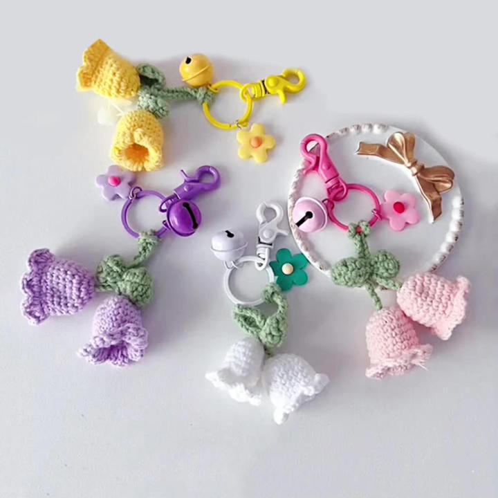 Handmade%20Keychain%20%20Knitted%20Keyring%20%20Fashion%20Yarn%20%20Crocheted%20Bell%20Orchid%20Flower%20%20Car%20Key%20Ring%20Charms%20-%20Image%203