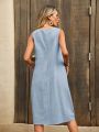 Women’s Causal O Neck Sleeveless Tank Dress Sundress Robe Femme Loose Dresses.