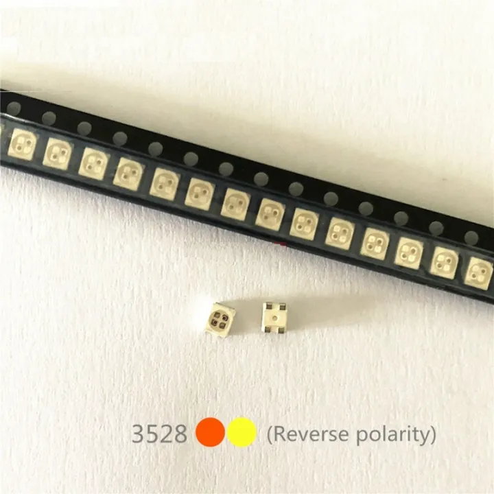 100PCS%203528%20Amber+Yellow%20PLCC-4%20Reverse%20Pole%20,617Nm+587Nm%20,%2050MA%202V%200.1W%20Bicolor%20SMD%20LED%20Lamps%20Light%20Beads%20LAYT67B%20-%20Image%206