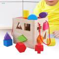 Geometric Blocks Sorting Box Puzzle Geometric Block Sorting Shape Sorter Toy for Party Favors. 