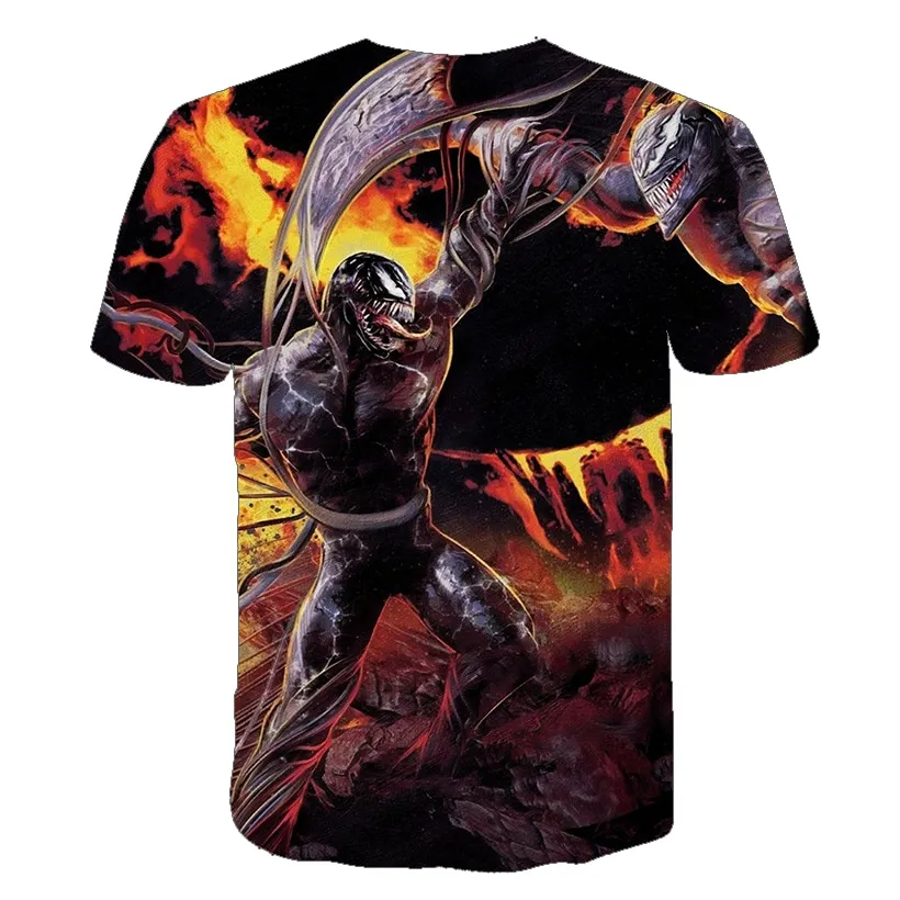 Disney Marvel Venom Fashion Men's T-shirt Summer Short-Sleeved 3D