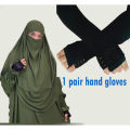 Women Fingerless Hand Gloves 1 Pair Black Color - Stay Warm And Stylish With Black Fingerless Hand Gloves.