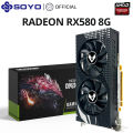 SOYO Radeon RX580 8G Graphics Card GDDR5 Memory Video Gaming Card PCIE3.0x16 HDMI-compatible DP DVI for Desktop AMD Card.