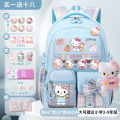 Hello Kitty School Bag, Girls Elementary School Students, 3-6 Grades, College Style Backpack, Load Reduction, Spine Protector, Light Children's Junior High School Backpack. 