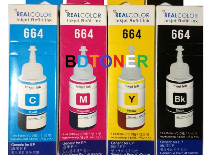 664 Ink Bottle Set (4Pcs) for Ep.son L100 L110 L120 L132 L200 L210 L222 For Epson L300 L310 L355 L360 L364 L365 L380 L382 L486 For Epson L550 L555 L565 L566 L605 L655 L800 L805 L810 For Epson L1300 L1455 L3050 L3070 For Epson Eco Tank ET-2500 ET-2550 ET-2