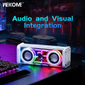 New V8 Bluetooth Speaker Transparent Sound Box Colorful Lights Dual Speaker High Power Subwoofer _Prime Mall. 