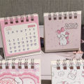 2024 Cartoon Pink Cat Desk Calendar Mini Cute Standing Flip Desktop Calendar Small Daily Planning Monthly Calendar For Home. 