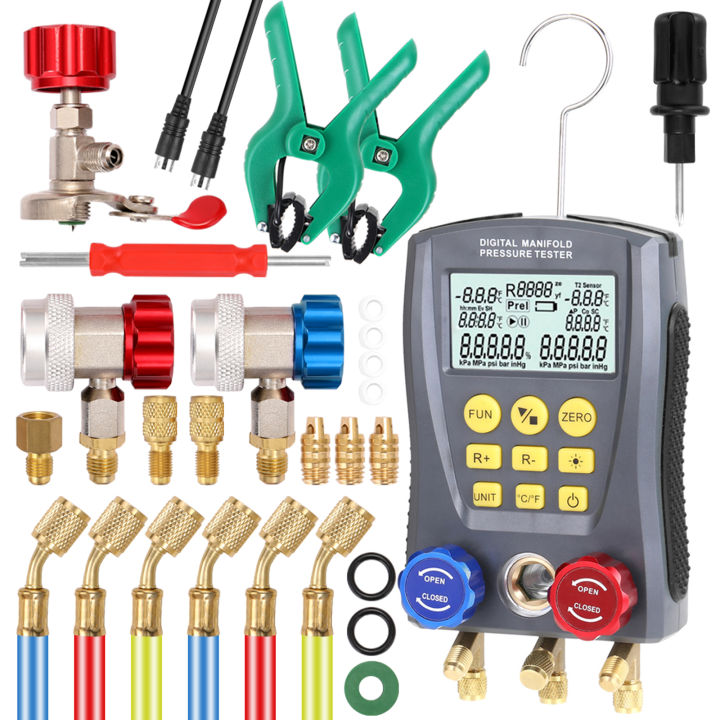 KOGEEK Pressure Gauge Refrigeration Digital Vacuum Pressure Manifold Tester Meter HVAC Temperature Tester