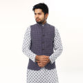 Printed white and blue Koti for men print brand | Nehru jacket for men | Waist coat and vest for men blue and white check. 