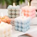 DIY Tool 6 Cavity Silicone Candle Mold 3D Cube Shape Large Bubble Ball 3D Bubble Cube Mold Reusable Non-Stick DIY Mousse Cake Mold Soap Making.