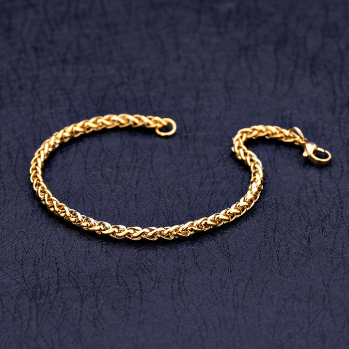 【Daily Necessities For Anyone Store】New Stainless Steel Plated Chain Bracelet Fashion Jewelry For Women and Men Wedding Birthday Party Gift 4/5/6MM