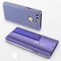 For Huawei P9 Mirror Plating Hard PC -PU Leather Translucent Standing View Case Cover. 